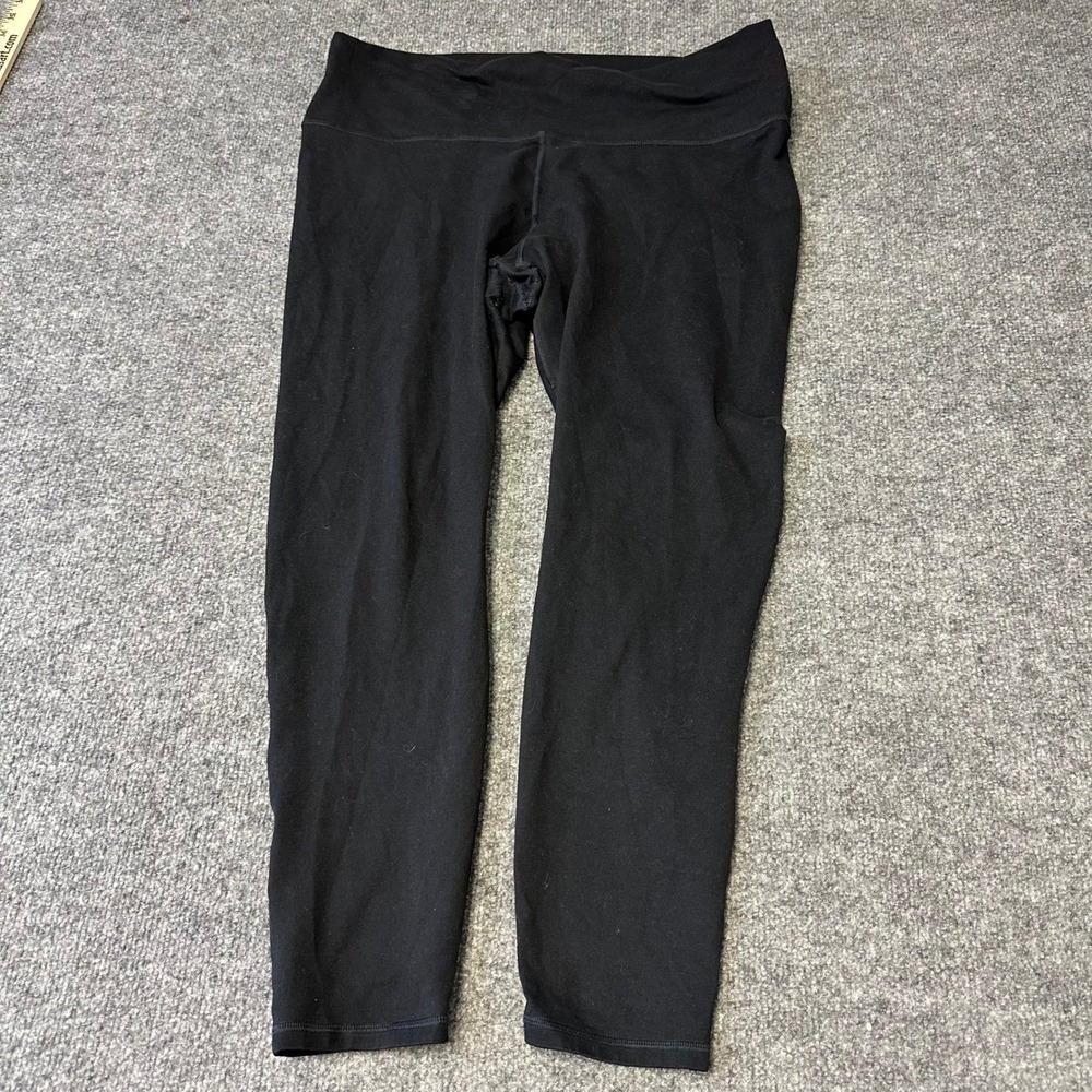 Fabletics Leggings Womens Size M Black PowerHold High Waisted Cropped Athletic